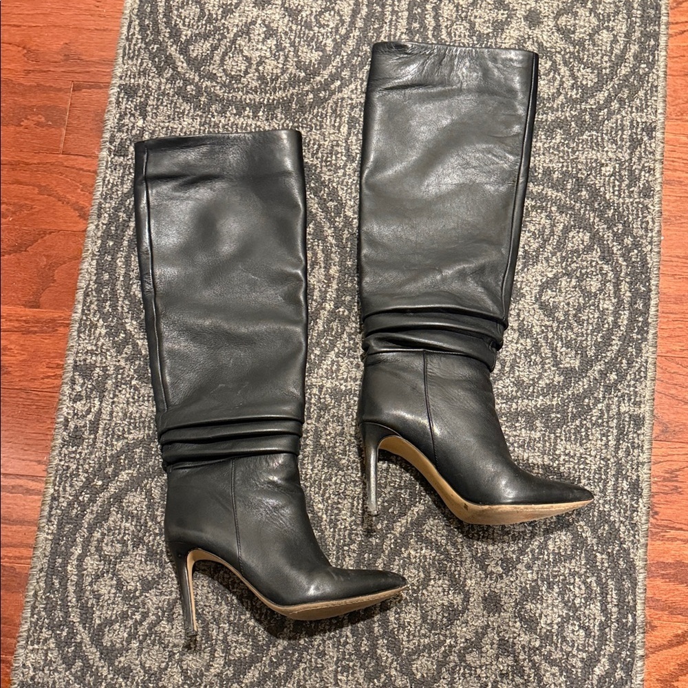 Vince Camuto Black Leather Heeled Boots